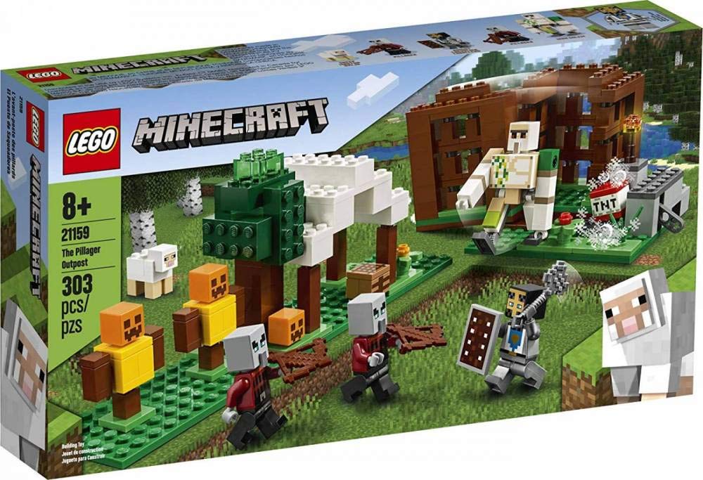 LEGO Minecraft Pillager Outpost cage rescue scene for imaginative play