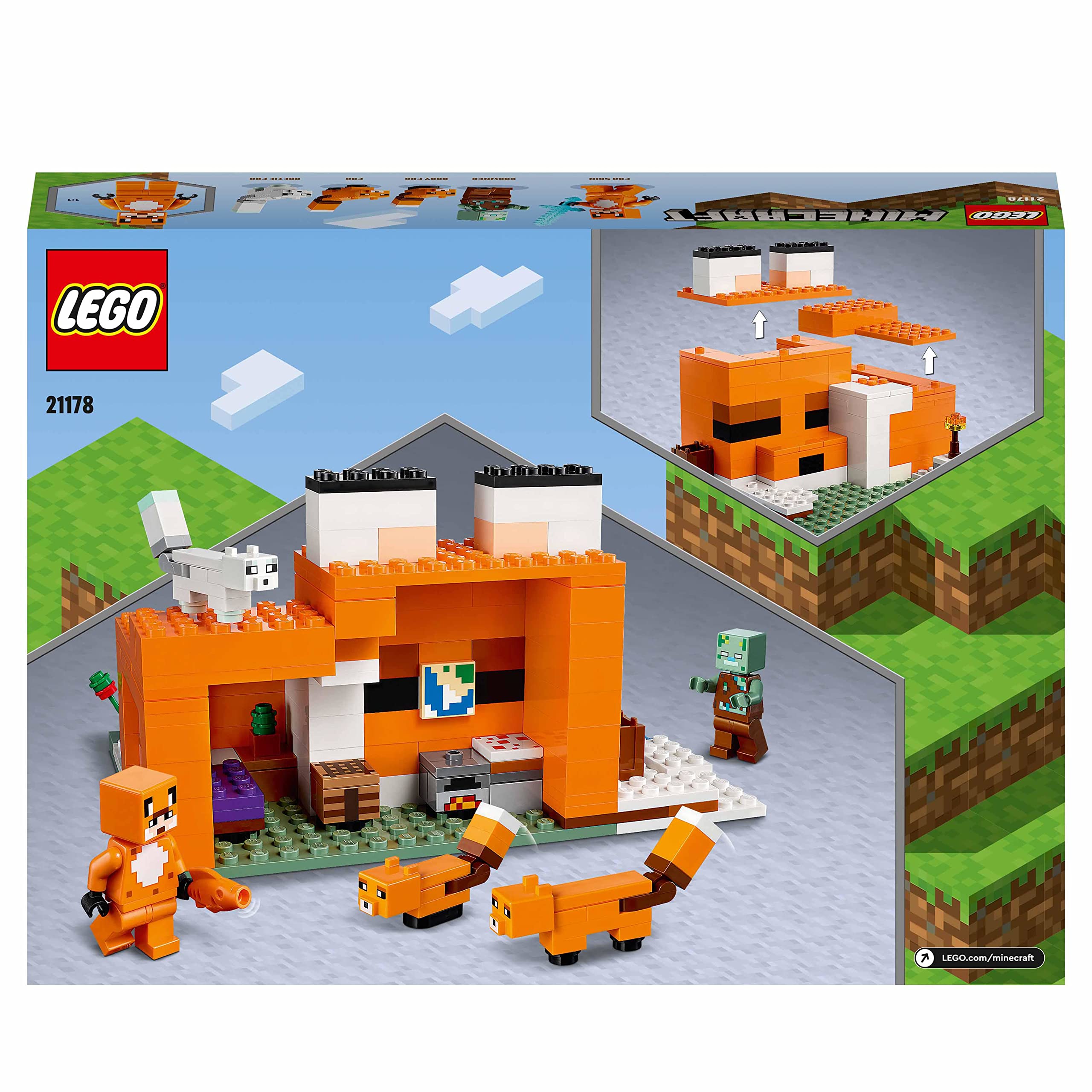 LEGO Minecraft Portable Fox Lodge Playset ideal for travel