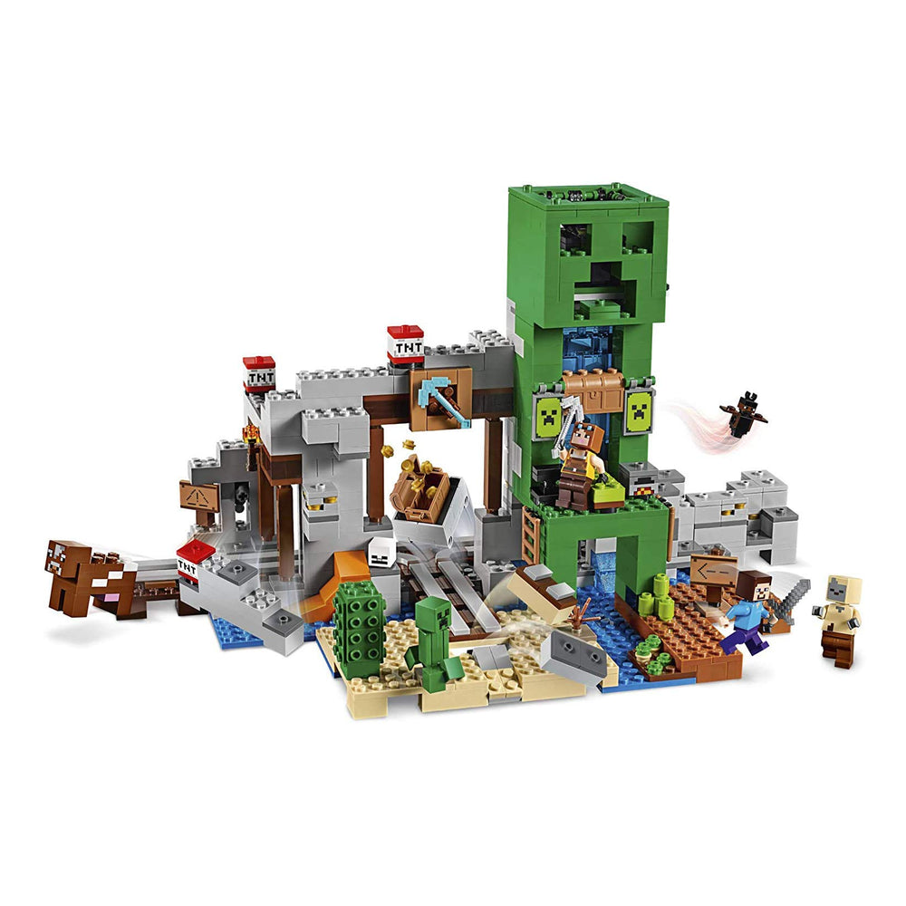 LEGO Minecraft shelter with bed, anvil and oven supports immersive role-play.