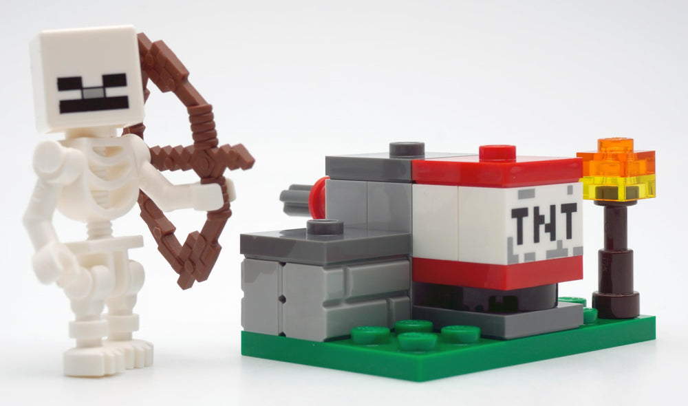 LEGO Minecraft TheBrickPeople tile included for extra display options.