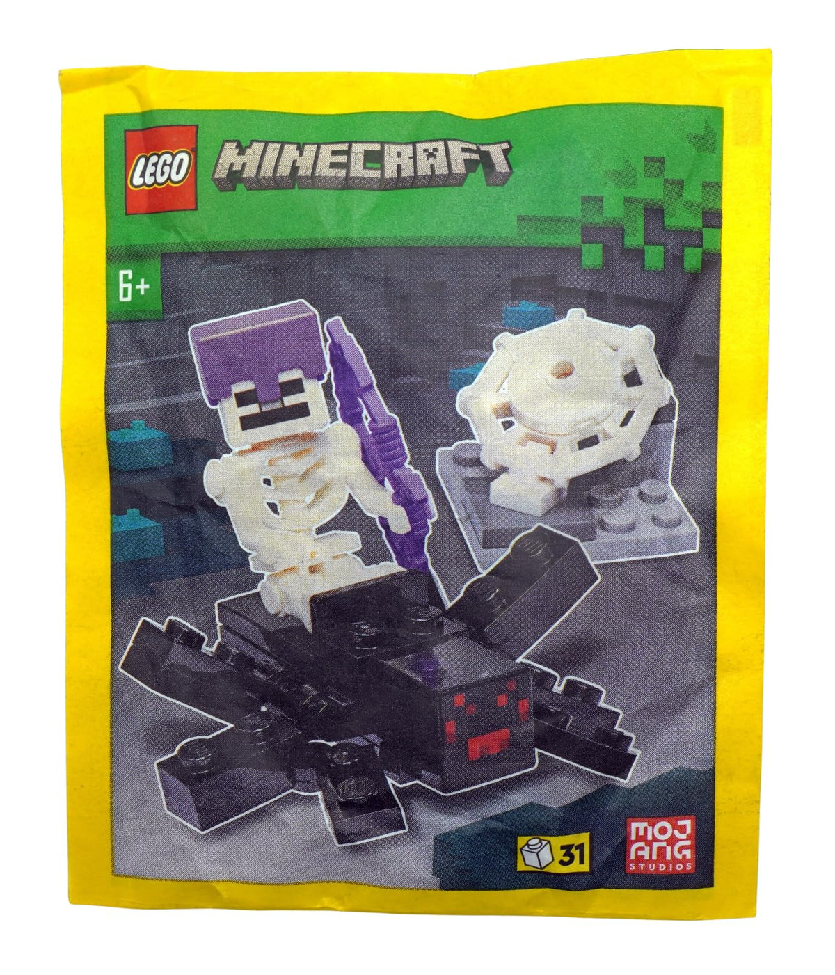 LEGO Minecraft spider minifigure close-up for imaginative play