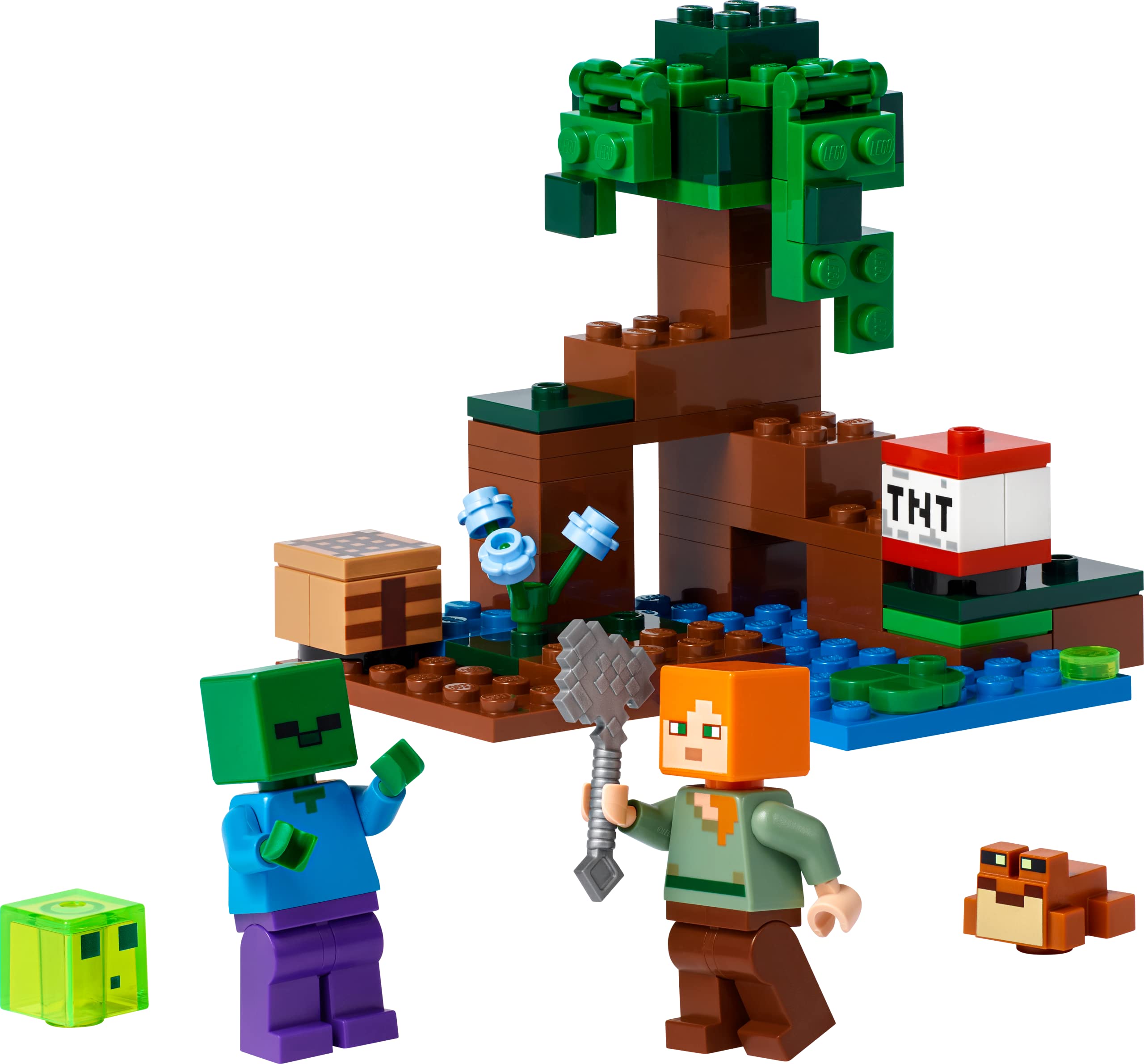 LEGO Minecraft Swamp Adventure: TNT detonation sparks dramatic builds