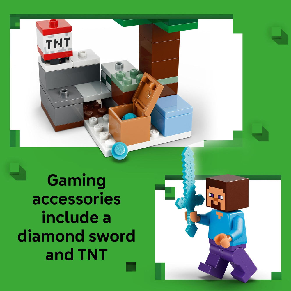 LEGO Minecraft taiga biome spruce tree setting for adventures