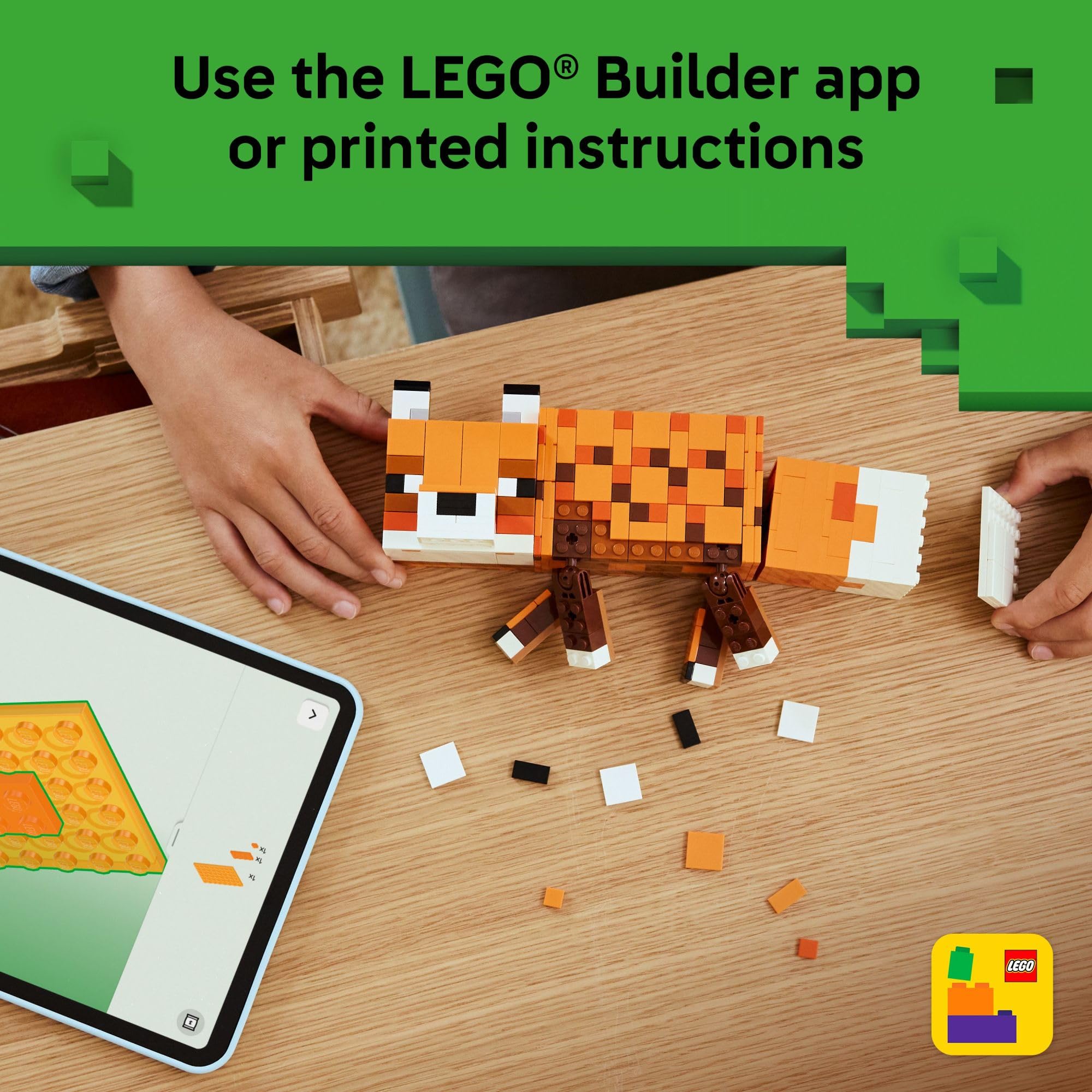 LEGO Minecraft The Fox dimensions ideal for display-ready setup