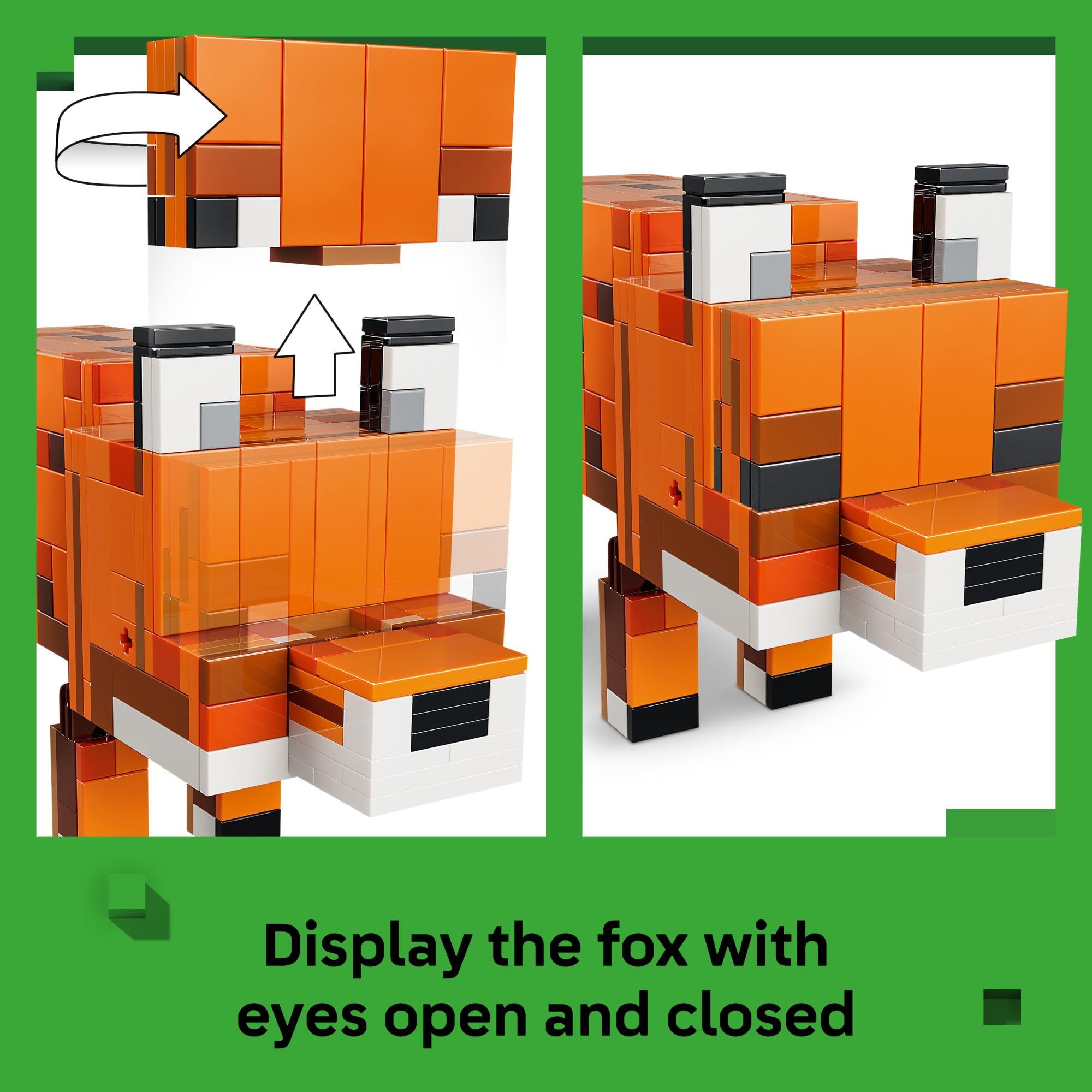 LEGO Minecraft The Fox reversible eyes for expressive moods