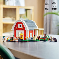 Open barn interior of LEGO Minecraft The Red Barn 21187 for accessible play space