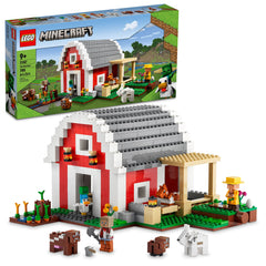 LEGO Minecraft The Red Barn 21187 front view showcasing the red barn exterior for imaginative play