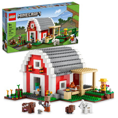 LEGO Minecraft The Red Barn 21187 front view highlights a sturdy farm build for imaginative play.