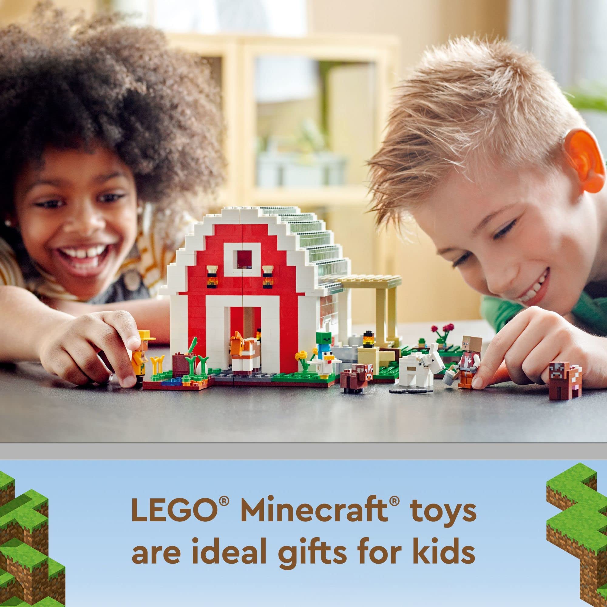 LEGO Minecraft The Red Barn enhances play and display in kids’ rooms and shelves.