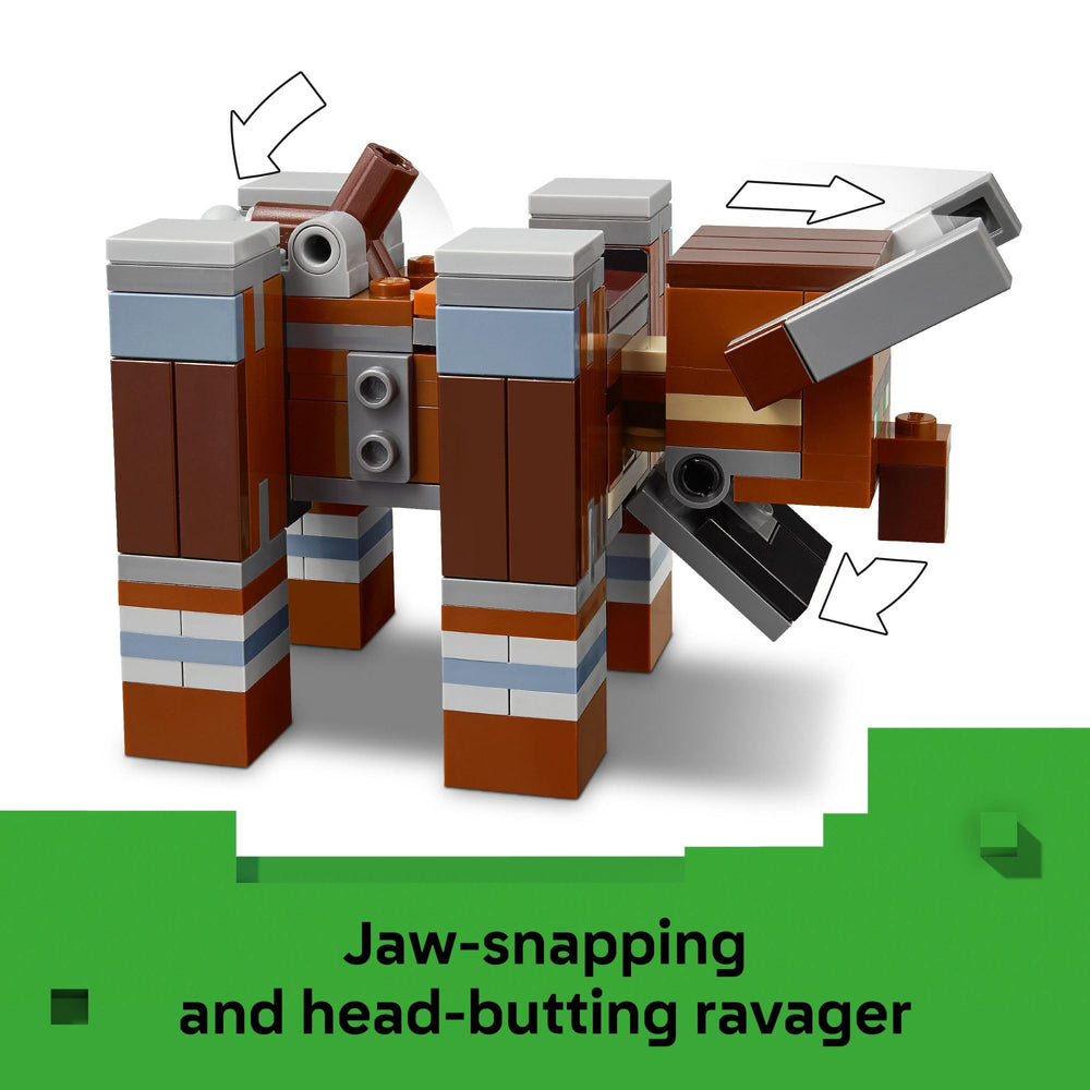 LEGO Minecraft three-story watchtower interior with loot chest for exploration.