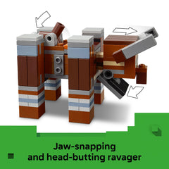 LEGO Minecraft three-story watchtower interior with loot chest for exploration.