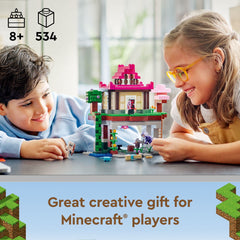 LEGO Minecraft Training Grounds cave interior with anvil and armor stand for crafting.