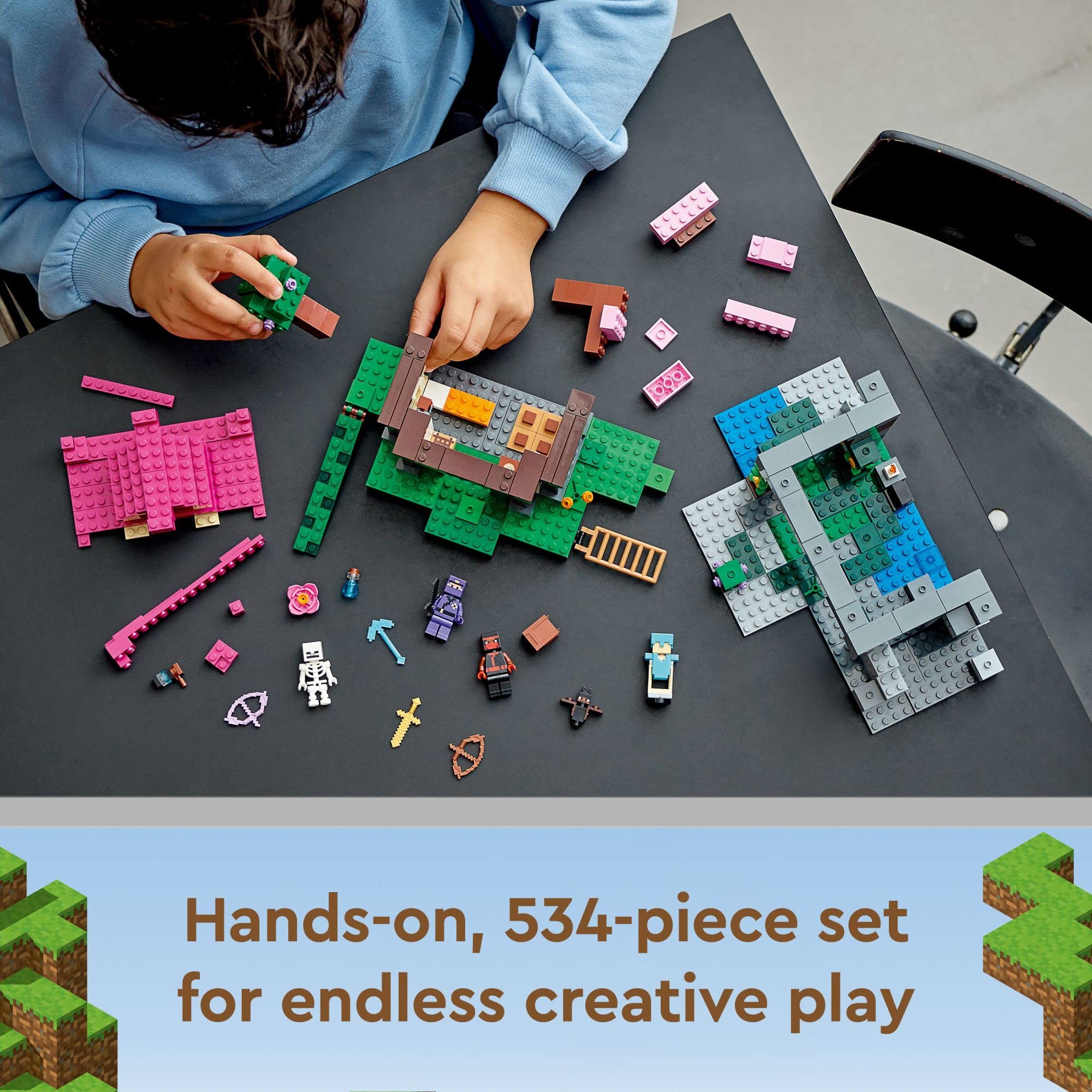 LEGO Minecraft Training Grounds ninja and rogue figures for battle-ready storytelling.