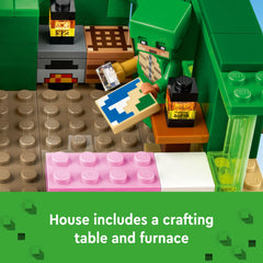 LEGO Minecraft Turtle Beach House roof-off view shows accessible interior design