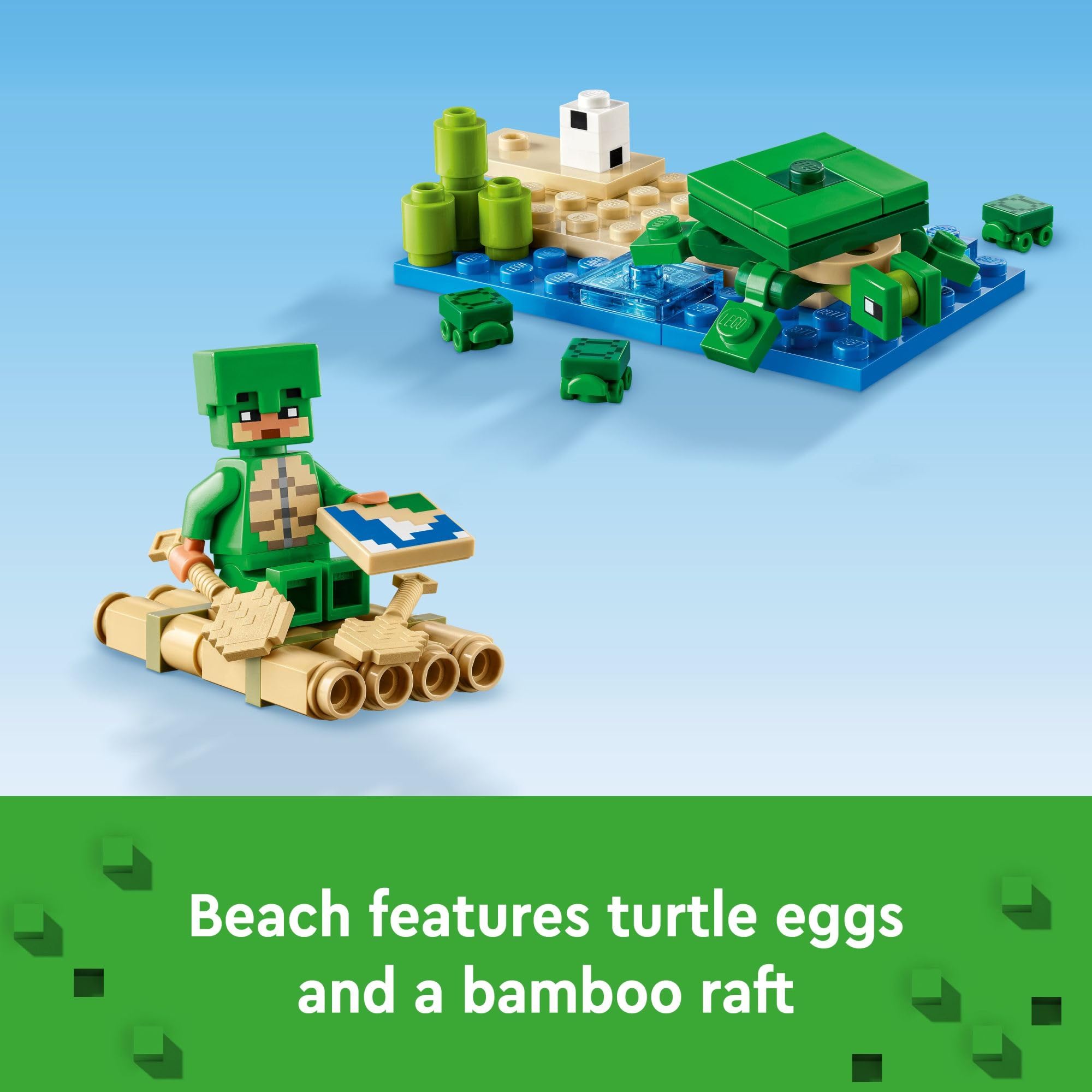 LEGO Minecraft Turtle Skin Warrior figure showcases iconic character in play