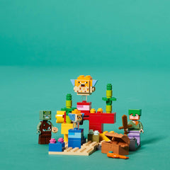 LEGO Minecraft underwater adventure set ready for building fun.