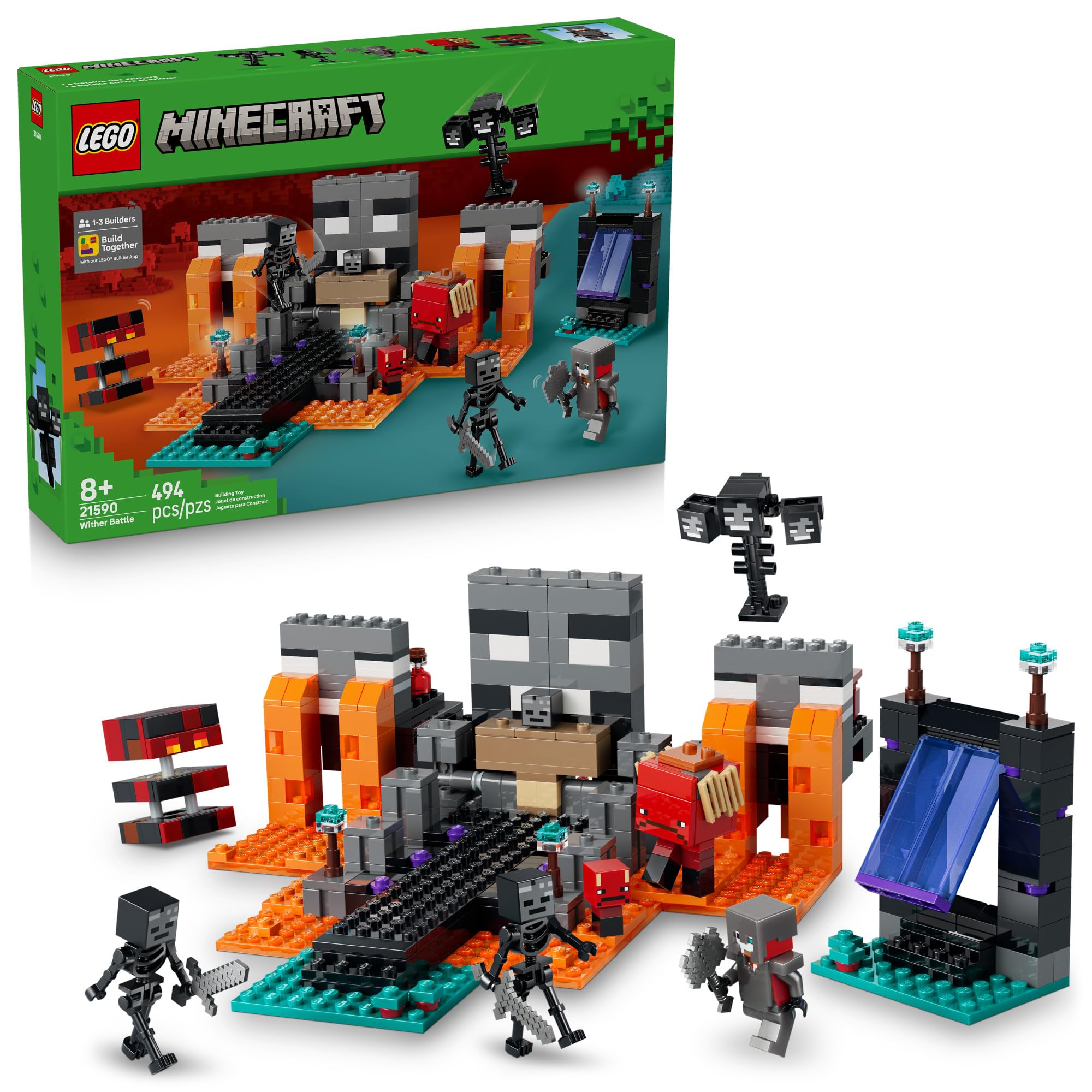 LEGO Minecraft Wither Battle nether portal image: inspires imaginative exploration and cooperative play.