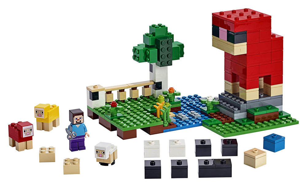 LEGO Minecraft The Wool Farm fence setup supports cooperative play and layout planning