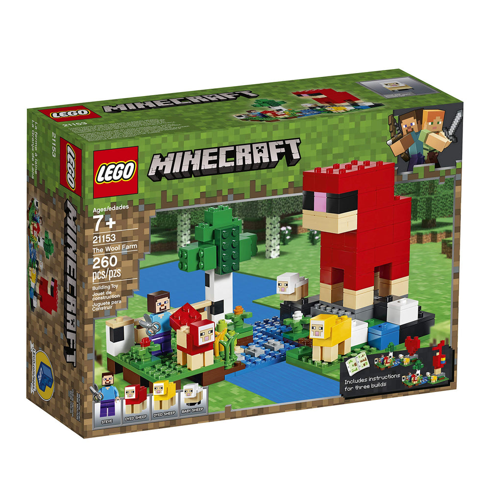 LEGO Minecraft The Wool Farm stepping-stones for scene progression in play