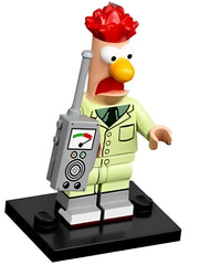 LEGO Beaker minifigure with purple cape enhances display and collection