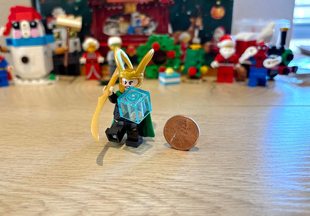 LEGO Minifigureland logo tile adds authentic Marvel detail