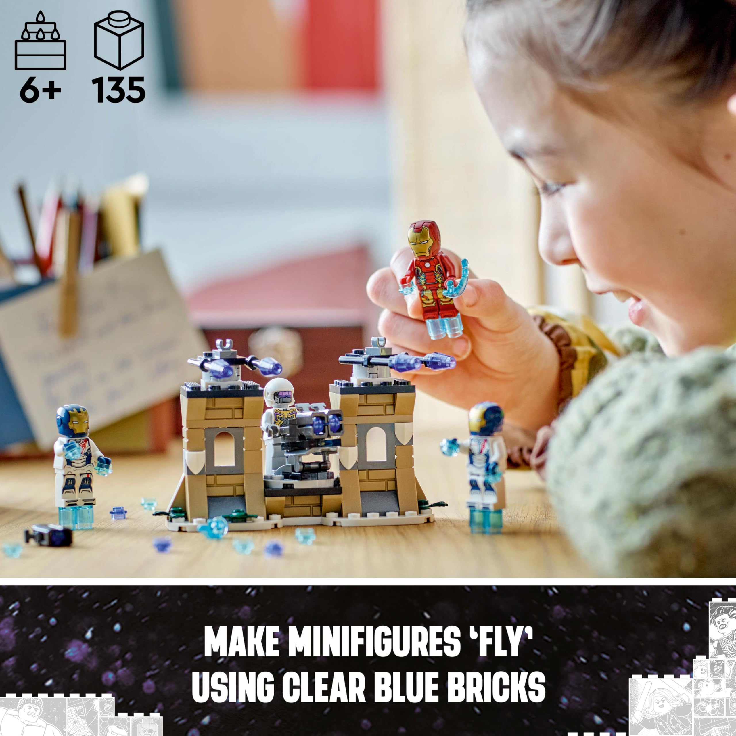LEGO tall towers with non-firing missile launchers for defense visuals