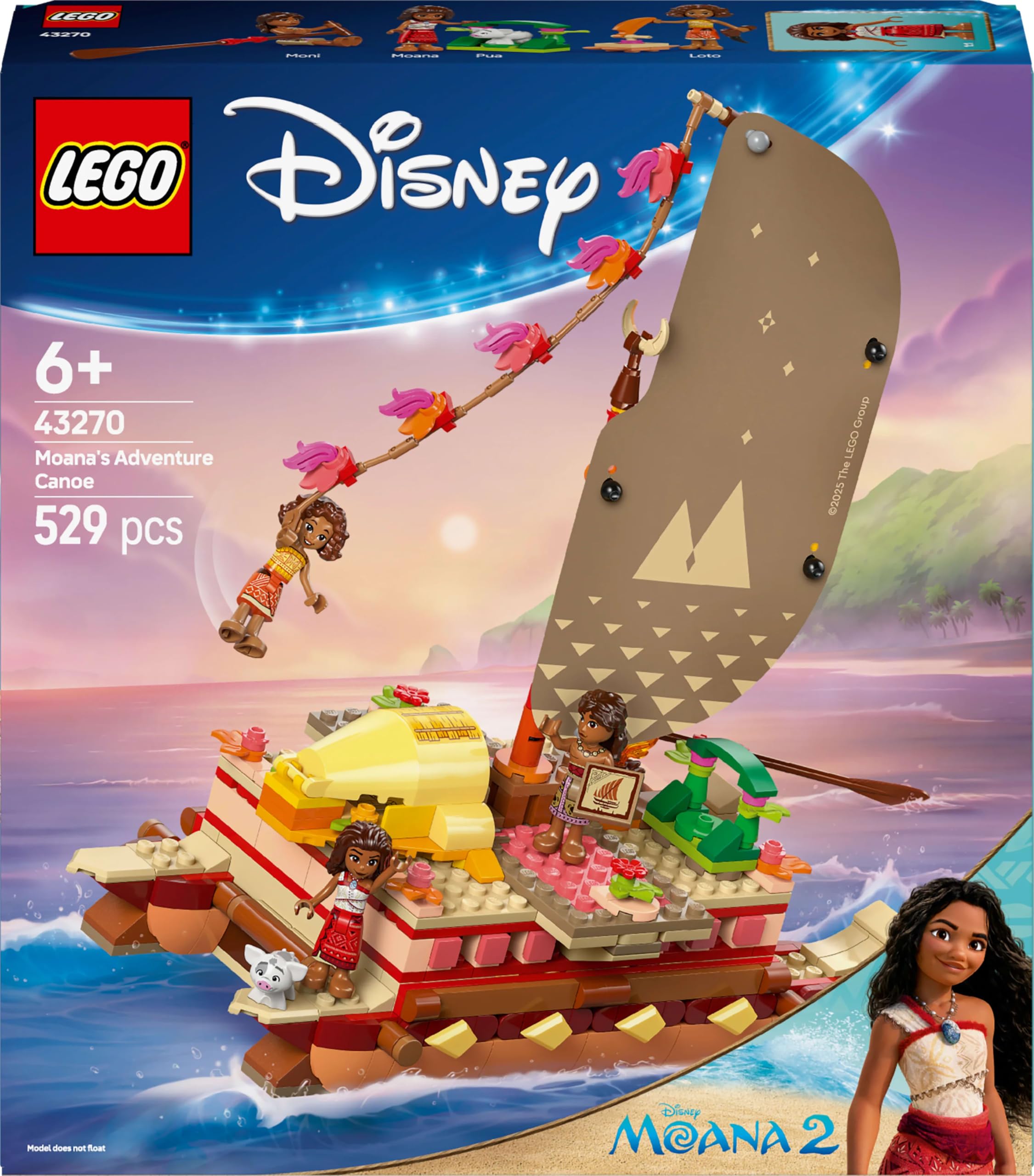LEGO Moana Canoe Adventure – Builder app compatibility opens 3D exploration.