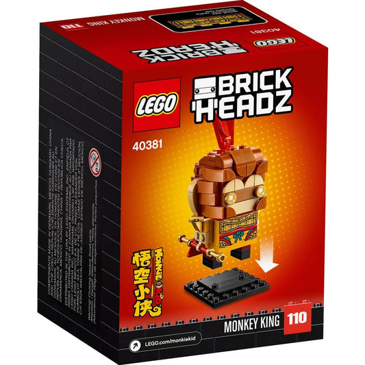 LEGO Monkie Kid Monkey King BrickHeadz with baseplate for collectible display