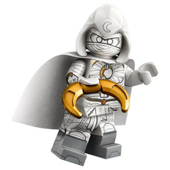 LEGO Moon Knight minifigure with calendar capes for display and storytelling adventures.