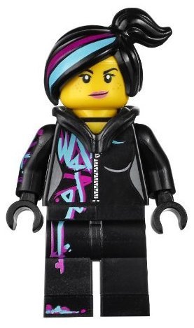 LEGO Wyldstyle minifigure back view showing hoodie detail for reference