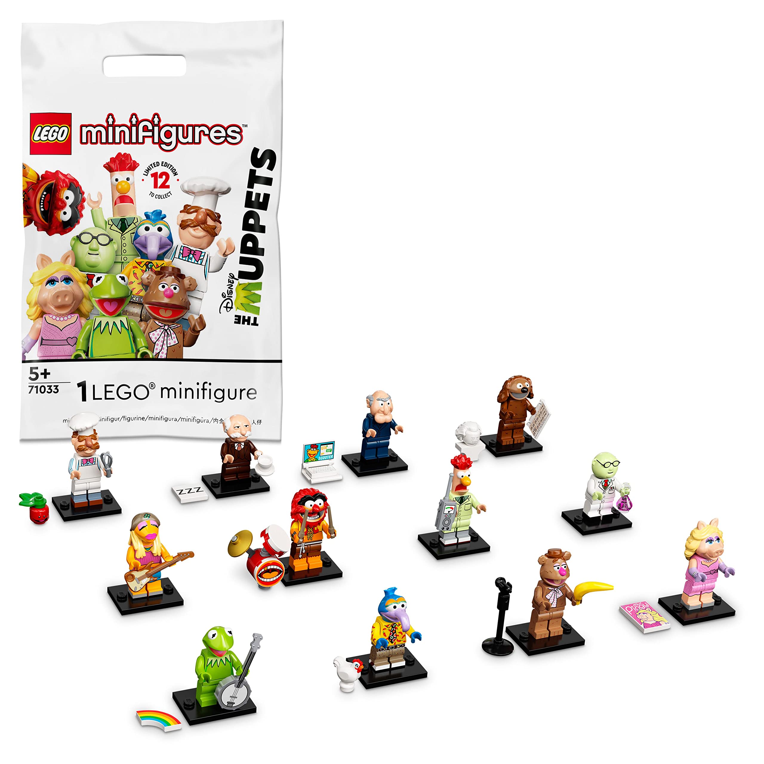 LEGO Muppets 71033 Animal minifigure pack for collectible play and display.