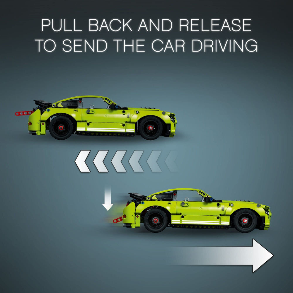 LEGO Mustang GT500 drag race action encourages timing challenges and wins