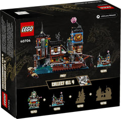 LEGO NINJAGO 40704 Micro Docks Tearoom, detailed micro scene for quick, creative play.