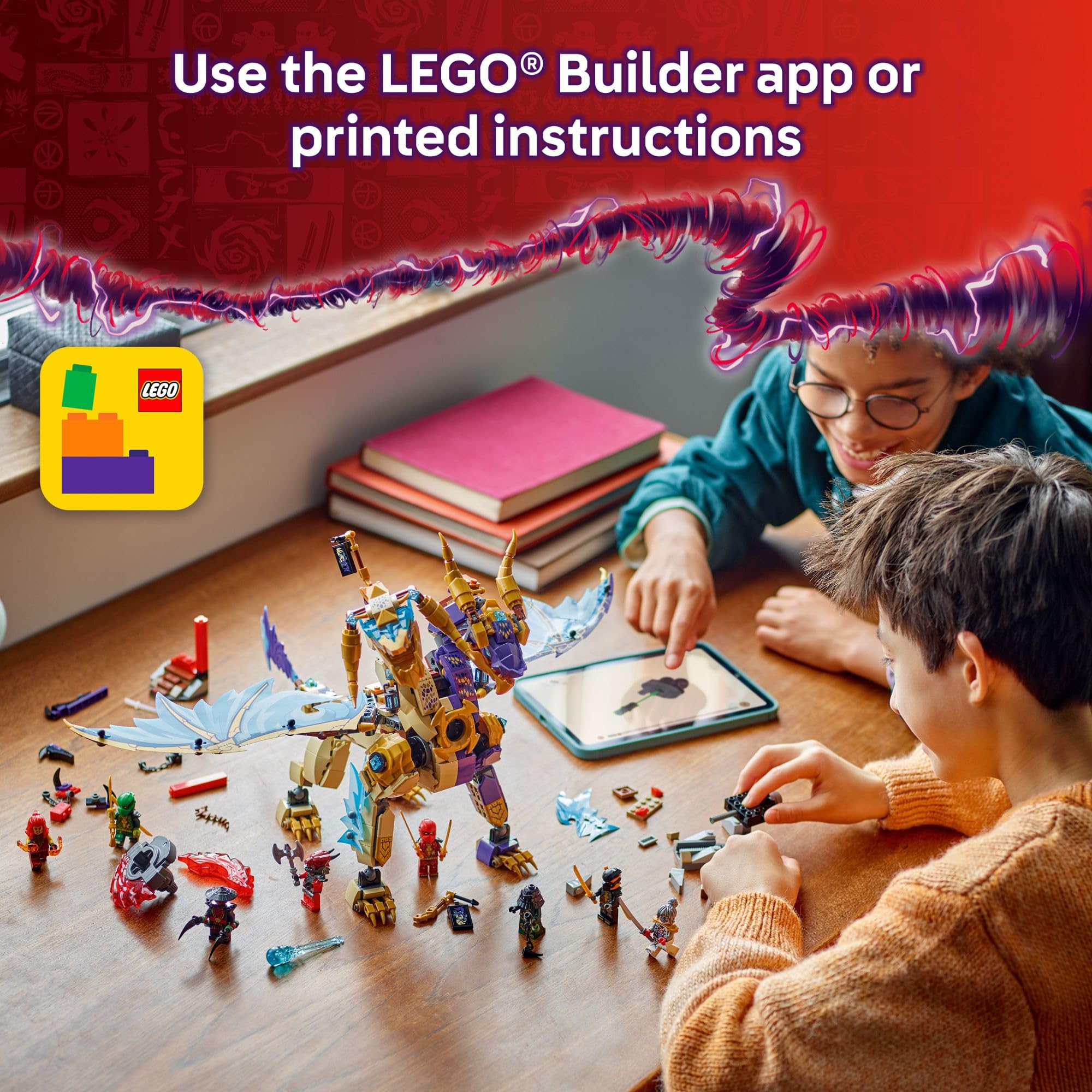 LEGO NINJAGO Arc Dragon of Focus with 8 minifigures for epic team battles