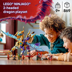 LEGO NINJAGO Arc Dragon of Focus side view with spinning chest shooter for high-energy battles
