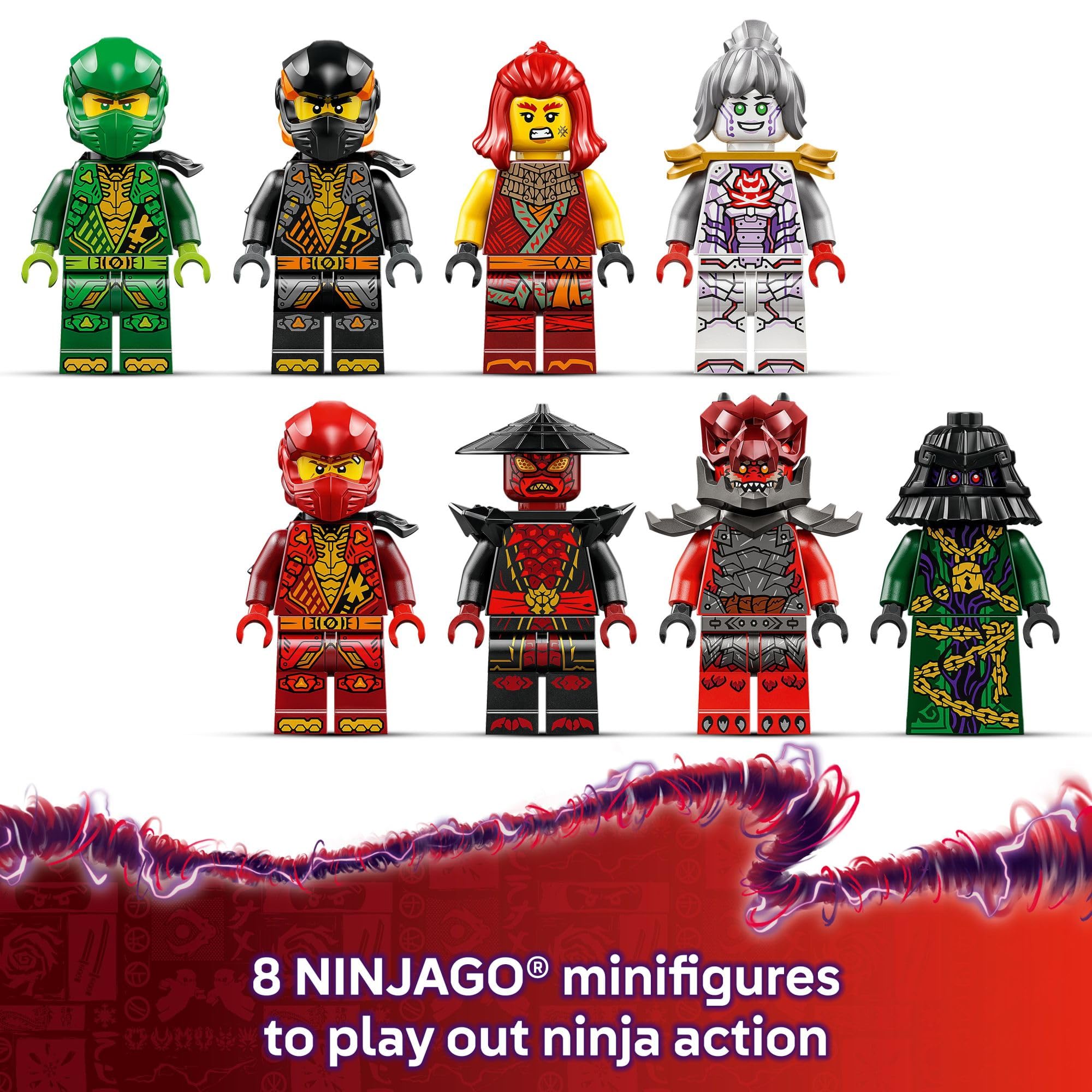 LEGO NINJAGO Arc Dragon of Focus assembled with 869 pieces for creative building