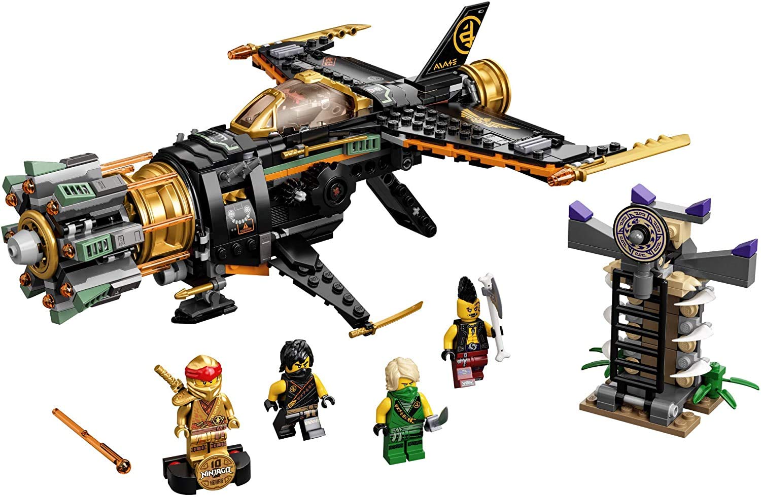LEGO NINJAGO Boulder Blaster rotating front shooters boost rapid-fire play.