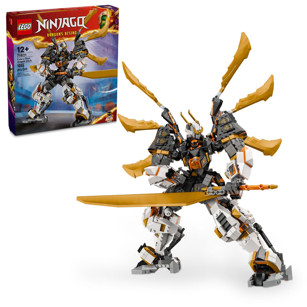 LEGO NINJAGO Cole Titan Dragon Mech front view for immersive battles and display