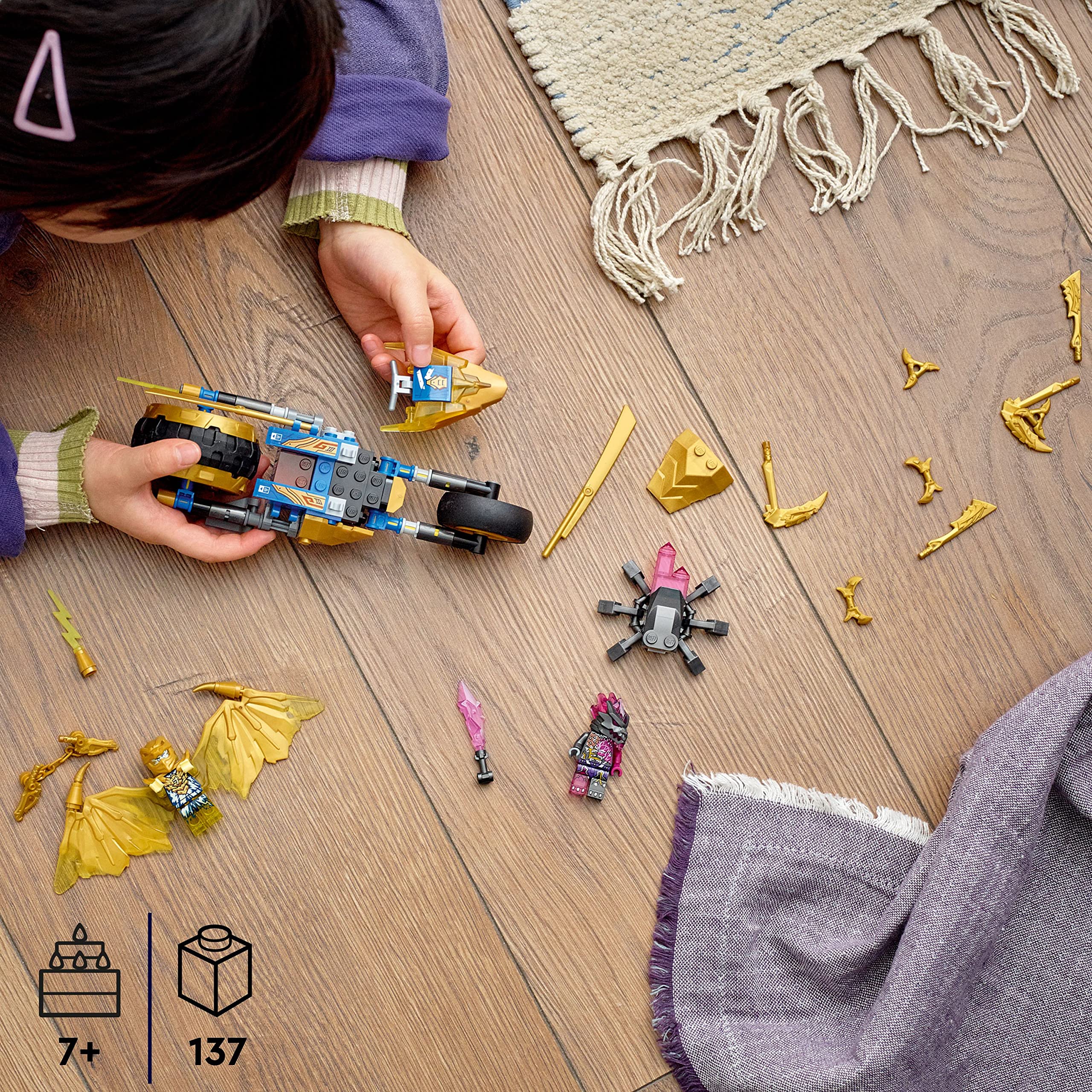 LEGO NINJAGO set with 137 pieces inspires creative building and play.