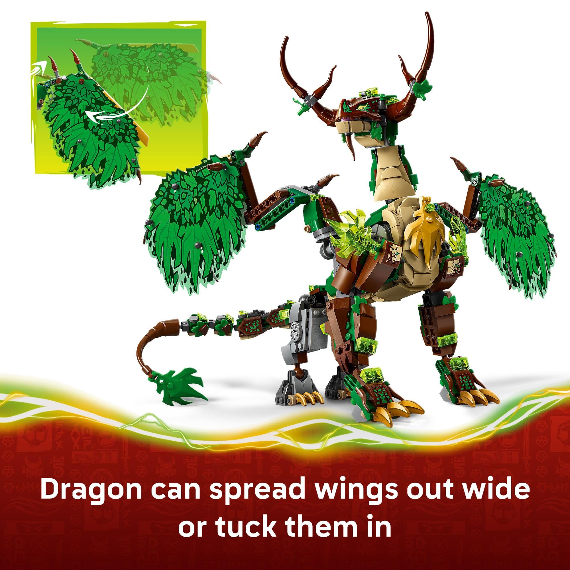 LEGO NINJAGO Dragon of Life minifigure saddle scene for rider adventures