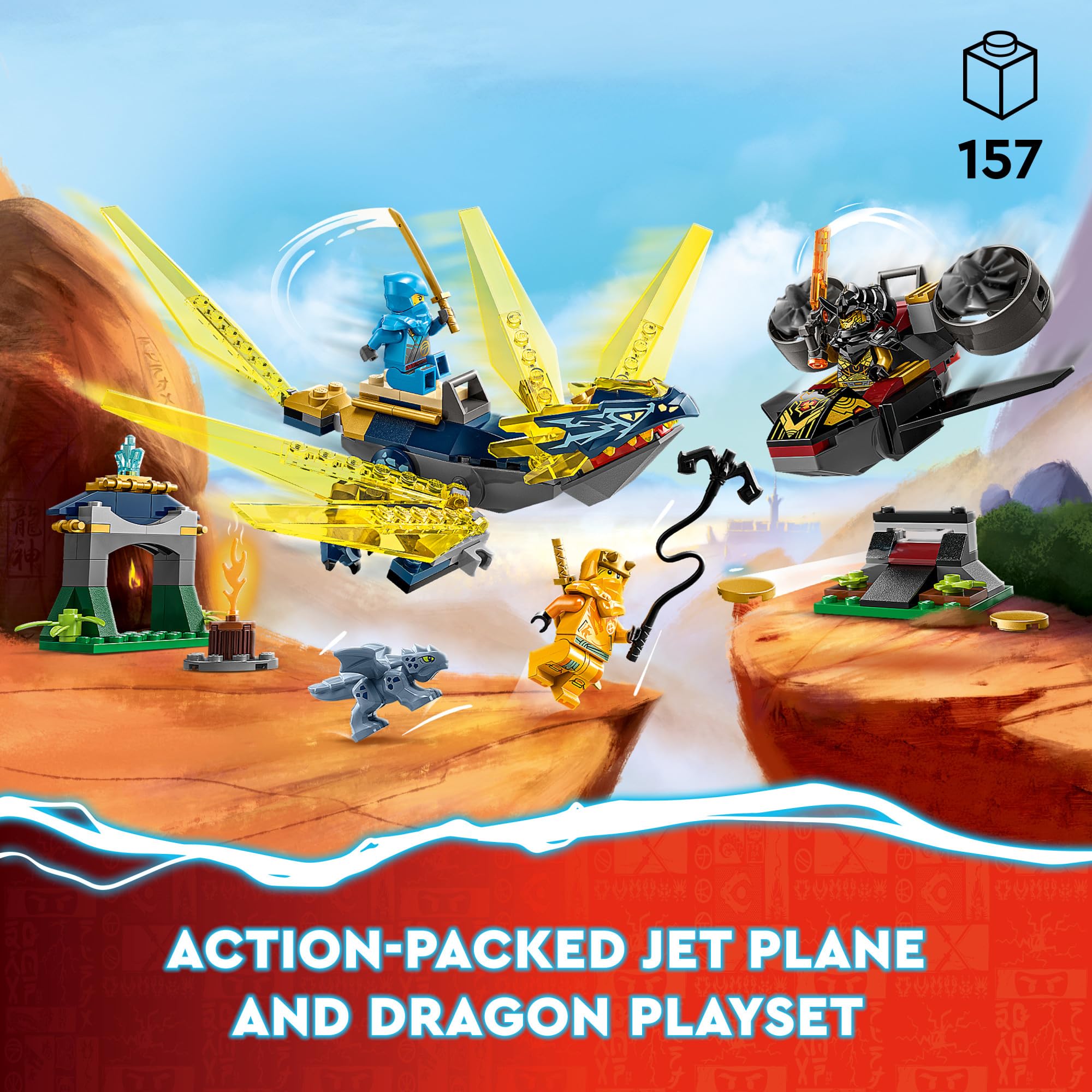 LEGO NINJAGO energy dragon head with posable features for dynamic play