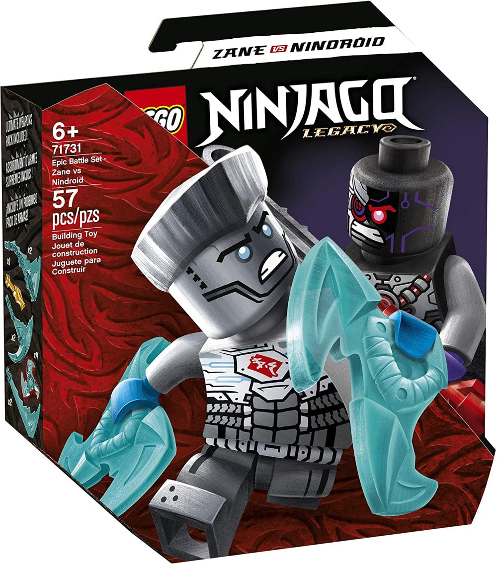 LEGO NINJAGO epic battle scene with Zane and Nindroid for imaginative play