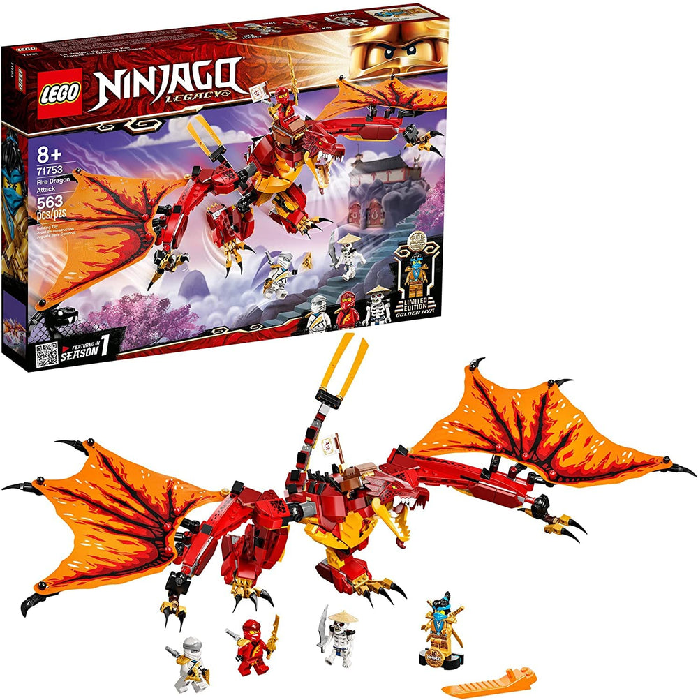 LEGO NINJAGO Fire Dragon Attack dragon ready for high-flying action.