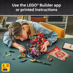 Teen builder uses the LEGO Builder app to guide the assembly in 3D