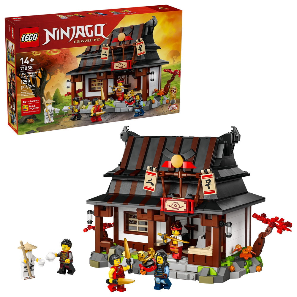 LEGO NINJAGO Four Weapons Blacksmith front view for display and imaginative play