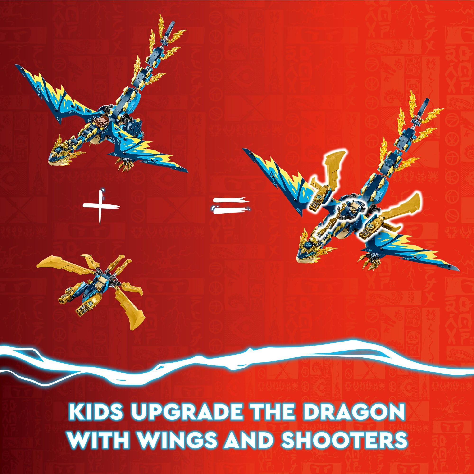 LEGO NINJAGO golden katanas enhance ninja combat scenes.