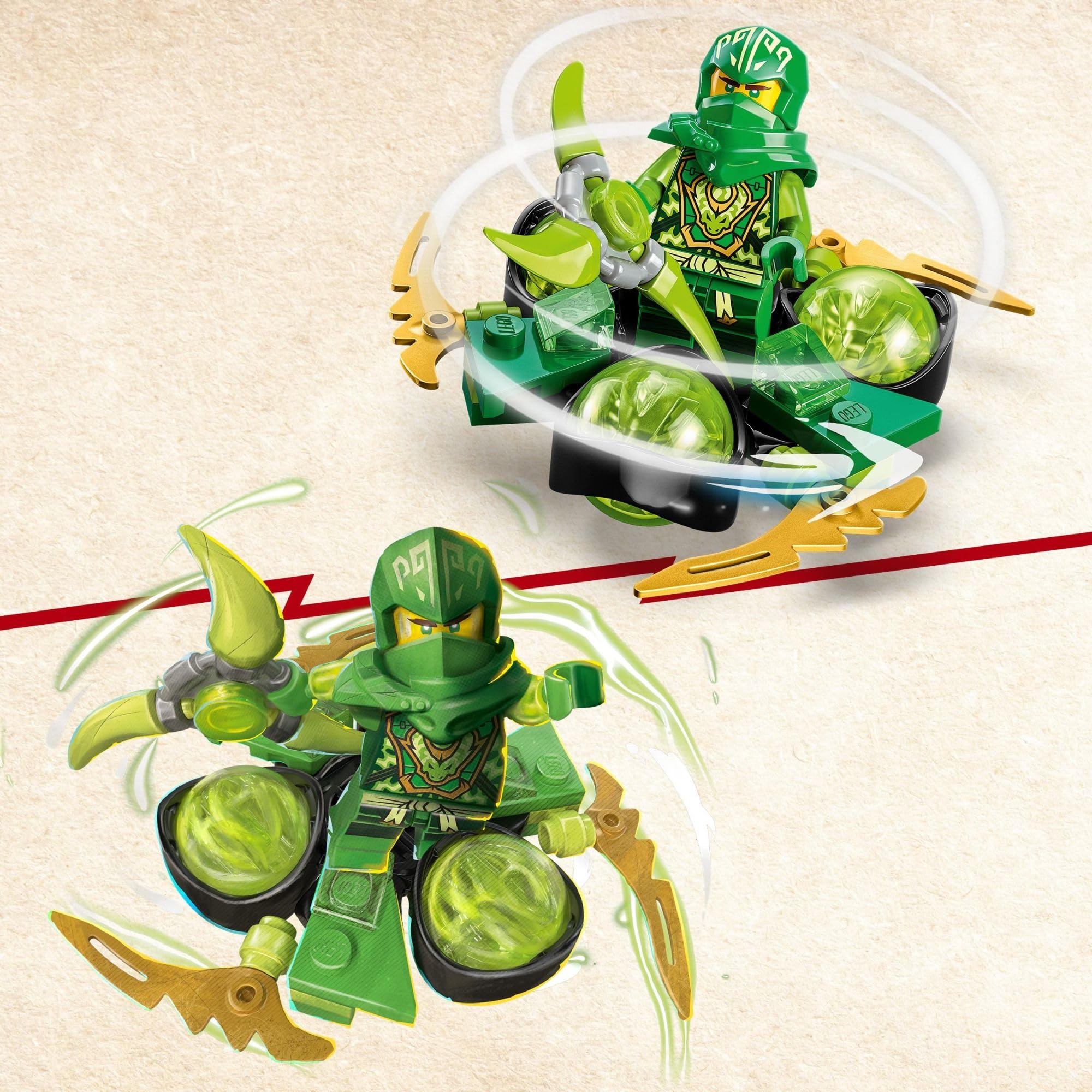 LEGO NINJAGO green dragon power element adds extra power