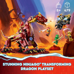 LEGO NINJAGO Heatwave dragon in battle mode with power element reveal for dramatic scenes
