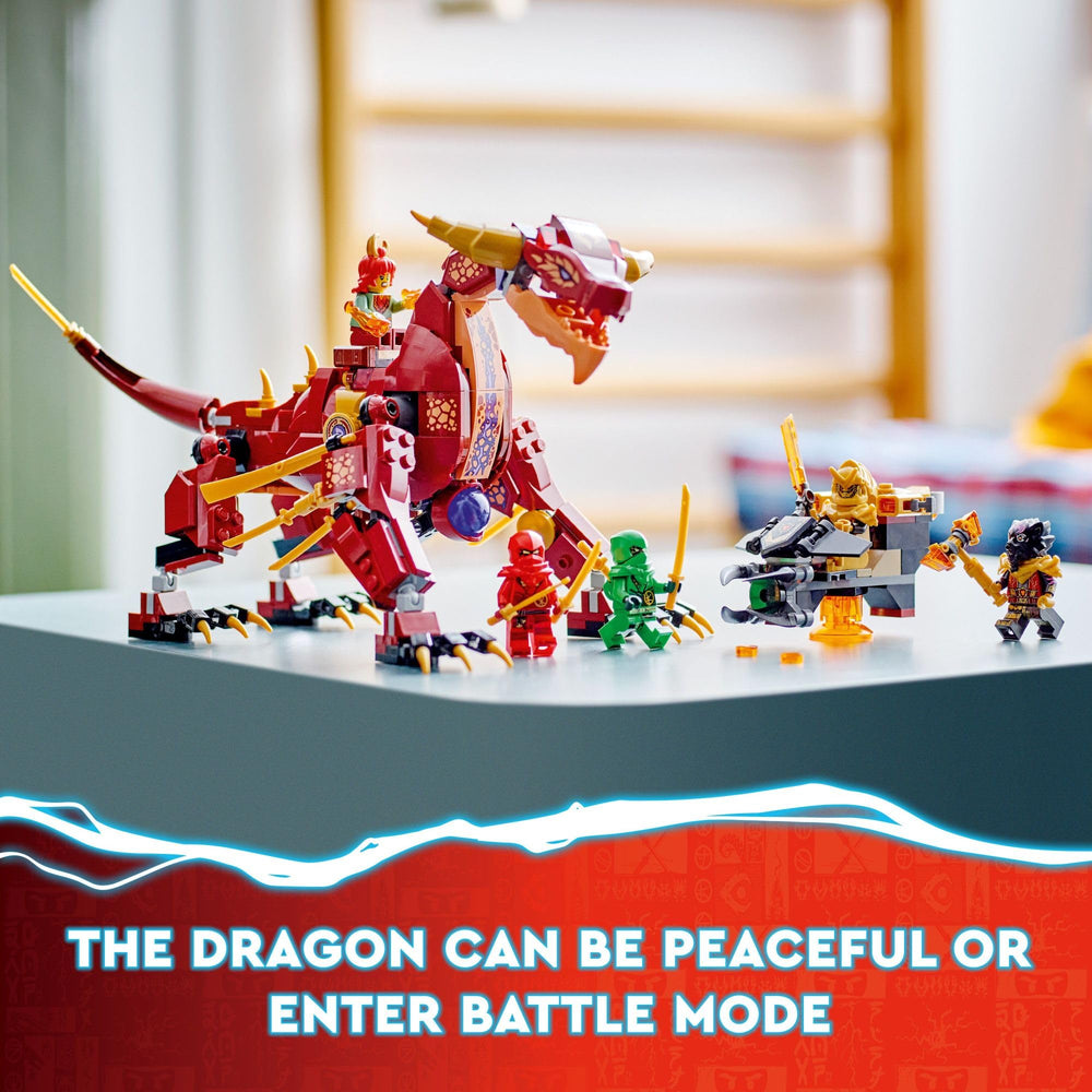 LEGO NINJAGO Heatwave dragon in peaceful mode for storytelling and posing