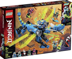 LEGO NINJAGO Jay’s Cyber Dragon front view sparks adventurous storytelling.
